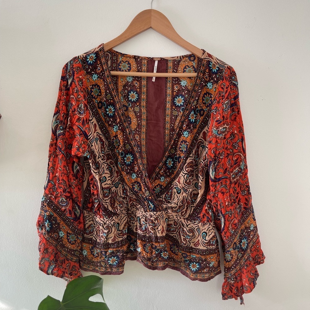 Free People Boho Paisley Top